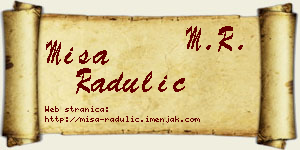 Miša Radulić vizit kartica